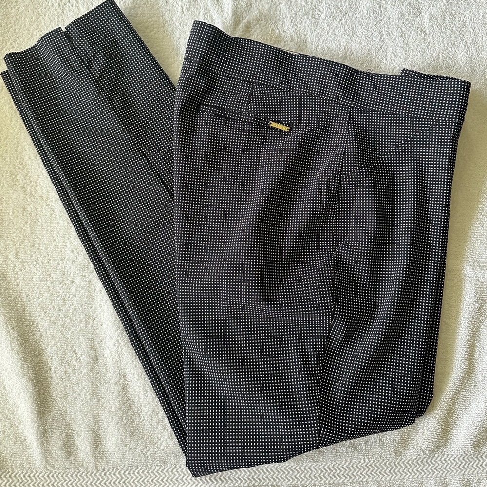 Anne Klein Women’s Patterned Black Pants with White Dots in Medium